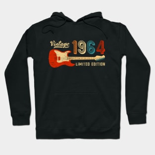 Vintage 1964 Birthday Retro Musician Guitar Player Hoodie